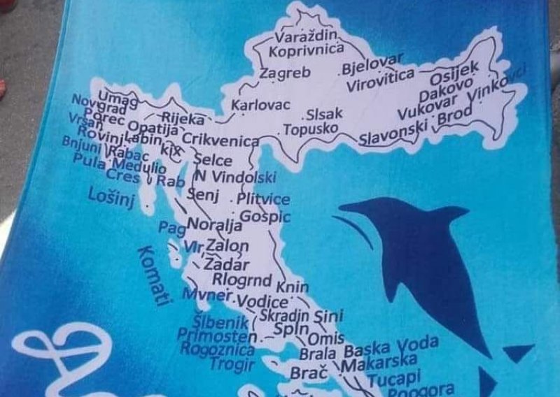 Internet se valja od smijeha zbog ovog ručnika s kartom Hrvatske, nevjerojatno je koliko imena mjesta su promašili