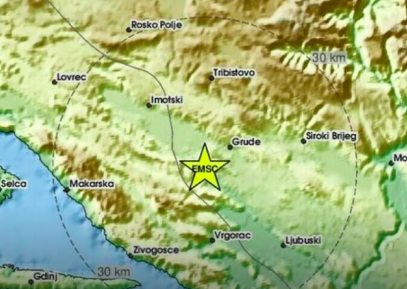 Snažan potres prodrmao BiH, osjetio se i u Dalmaciji