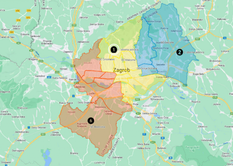 Zagreb je pocijepan na tri izborne jedinice, na ovoj karti provjerite gdje ćete glasati