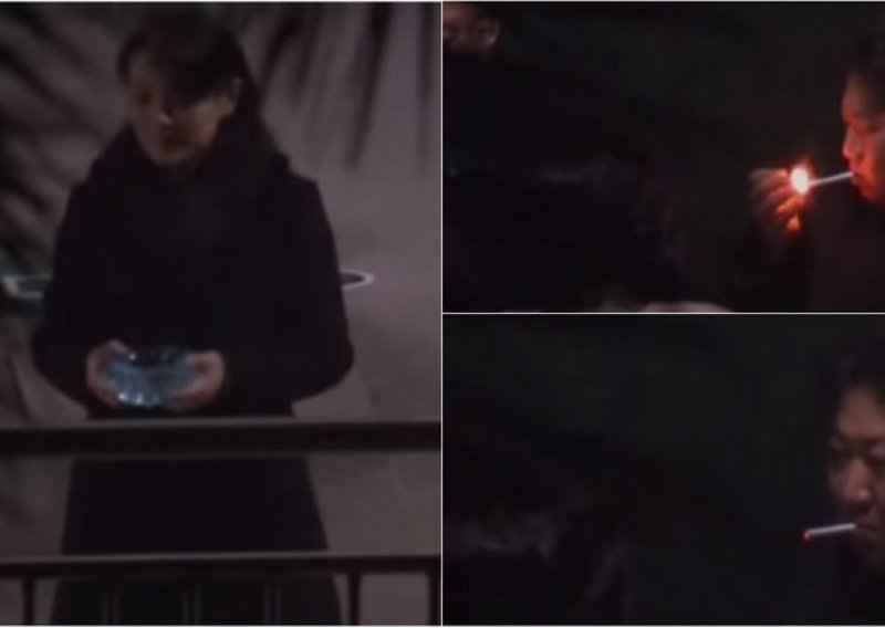 Kim snimljen na 'puš pauzi' na kolodvoru: Sestra mu pridržavala kristalnu pepeljaru