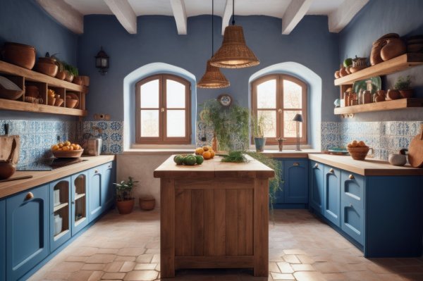 Ako želite da vaša kuhinja bude u originalnijoj boji, radije birajte umirujuću modru nijansu, nego napadne neonske tonove