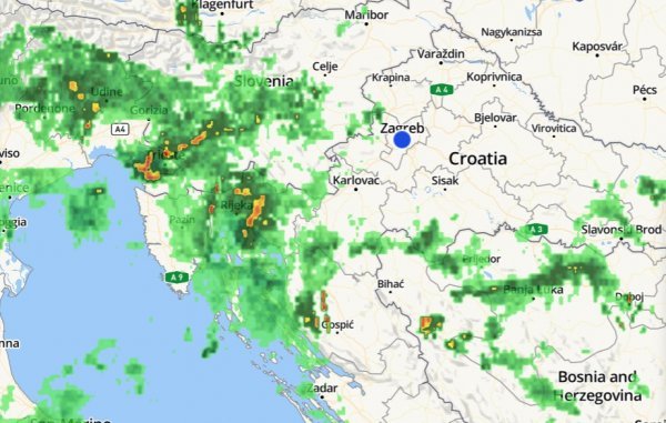 Oluja već zahvatila zapad zemlje, kreće se prema središnjoj Hrvatskoj